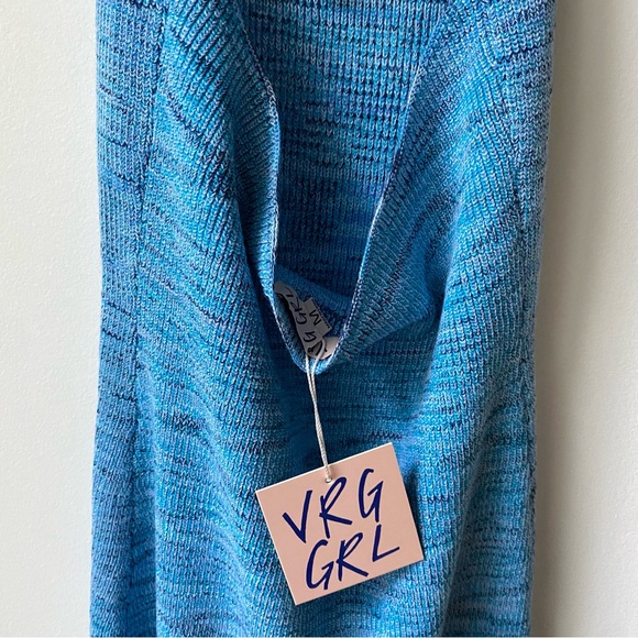 NWT Verge Girl Marbled Knit Blue Halter Mini Dress - Picture 5 of 6